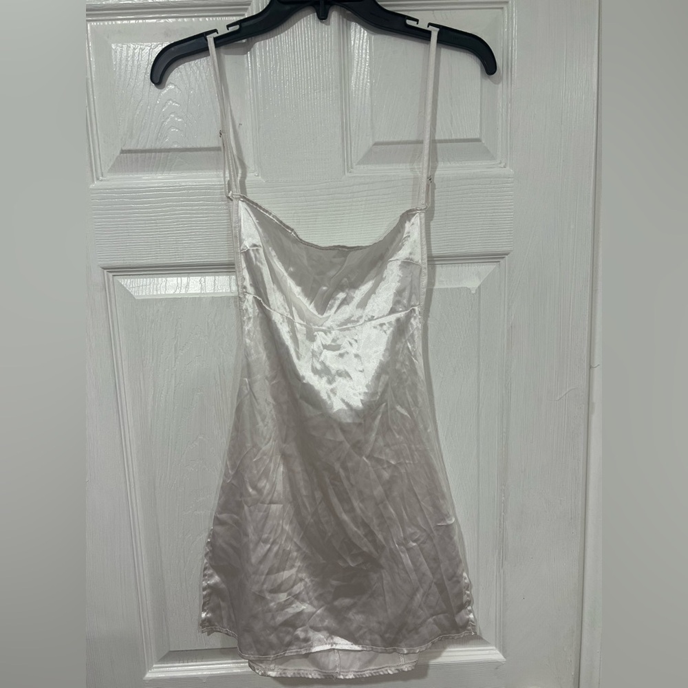 White Satin Slip Dress